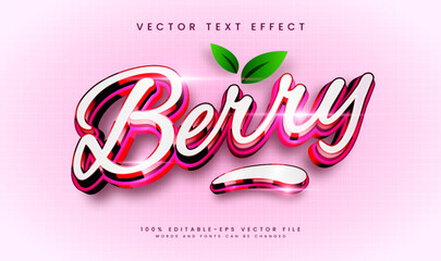 Red berry editable vector text effect, with 3d elegant concept © Niestart Creation