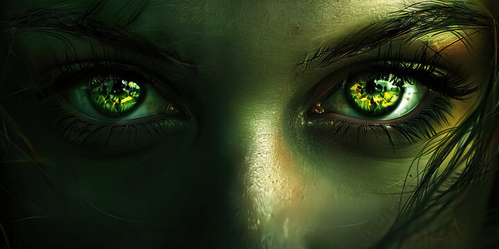 Envy (Green): A pair of eyes looking sideways, symbolizing jealousy or covetousness