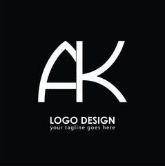 AK AK Logo Design, Creative Minimal Letter AK AK Monogram