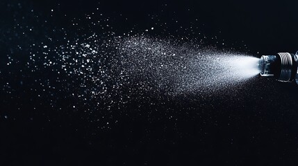 Fototapeta premium aerosol spray water, black background,
