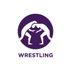Wrestling sport icon design. Isolated grappling greco roman and freestyle sign.