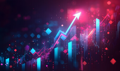 Futuristic Stock Market Chart with Glowing Data or Dynamic Financial Timeline for graphic background