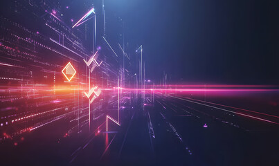 Obraz premium Futuristic Stock Market Chart with Glowing Data or Dynamic Financial Timeline for graphic background