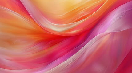 Obraz premium Flowing Soft Fabric-Like Waves in Pink, Orange, and Yellow..