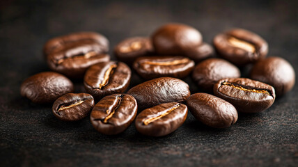 Roasted coffee beans background 
