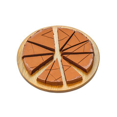 Chocolate Cake Slices on Wooden Board