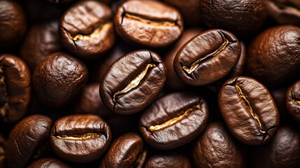Fototapeta premium Roasted coffee beans background 