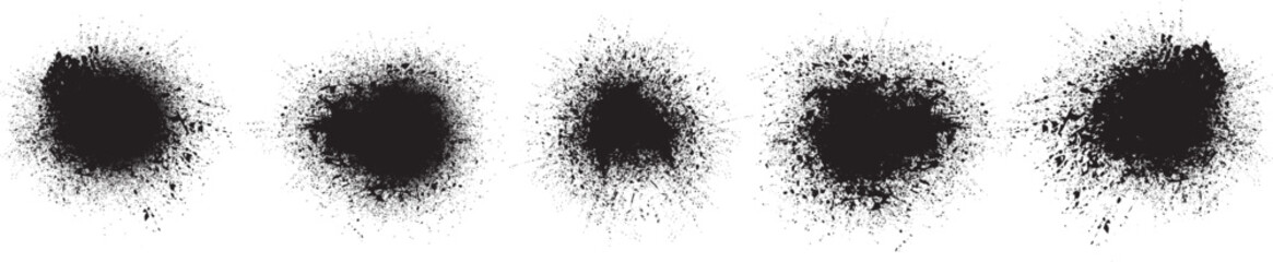 Obraz premium Collection of ink splashes for explosion effect .Set of Black Spray paint effect. Place stains and splats in this pack over any object to create grunge effect .Spray paint drips .abstract vector.