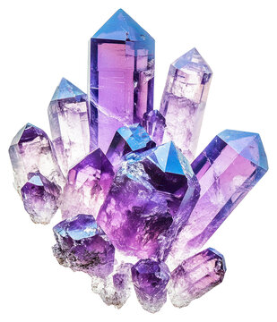 PNG Purple blue crystals gemstone amethyst mineral.