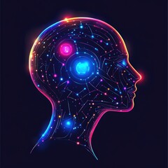 Obraz premium Vibrant Logo Design Highlighting AI's Impact on Business