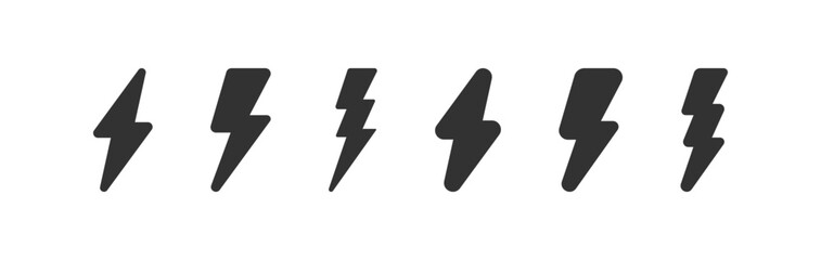 Thunder bolt icon. Lightning flash. Energy power. Electric charge.