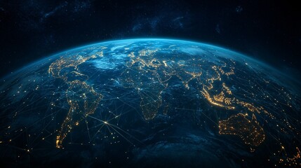 Obraz premium Earth from Space at Night