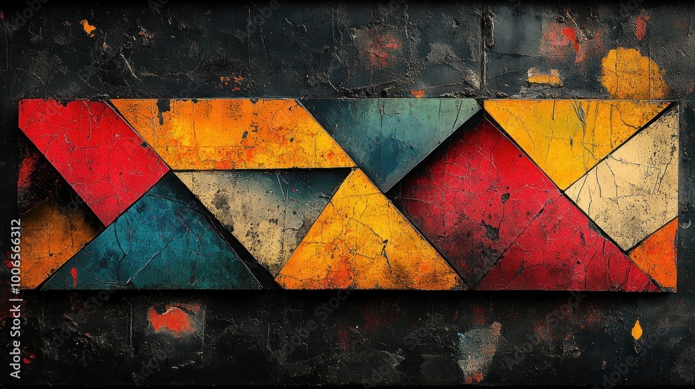 Wall mural Abstract Geometric Art with Colorful Triangles