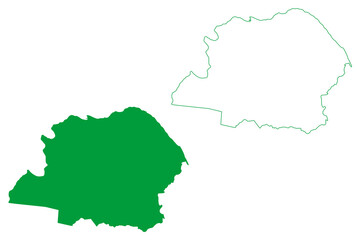 Obraz premium Paracuru municipality (Ceará state, Municipalities of Brazil, Federative Republic of Brazil) map vector illustration, scribble sketch Paracuru map