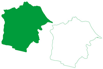 Fototapeta premium Paraipaba municipality (Ceará state, Municipalities of Brazil, Federative Republic of Brazil) map vector illustration, scribble sketch Paraipaba map