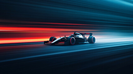 high-speed formula race car on track