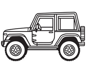 Illustration of a truck, Vintage jeep car, Cartoon truck