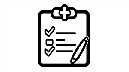 Fototapeta premium Medical Clipboard Icon Illustration
