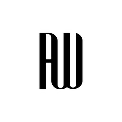 initial two letter aw logo unique