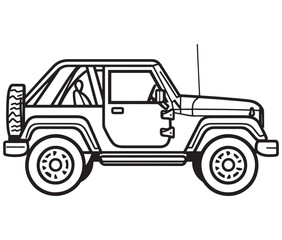 Illustration of a truck, Vintage jeep car, Cartoon truck