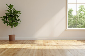 Minimalist empty room design, spacious and serene atmosphere, ideal for showcasing text or creative concepts, modern aesthetic, ultra HD quality.