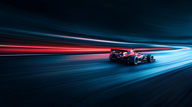 speeding race car on track