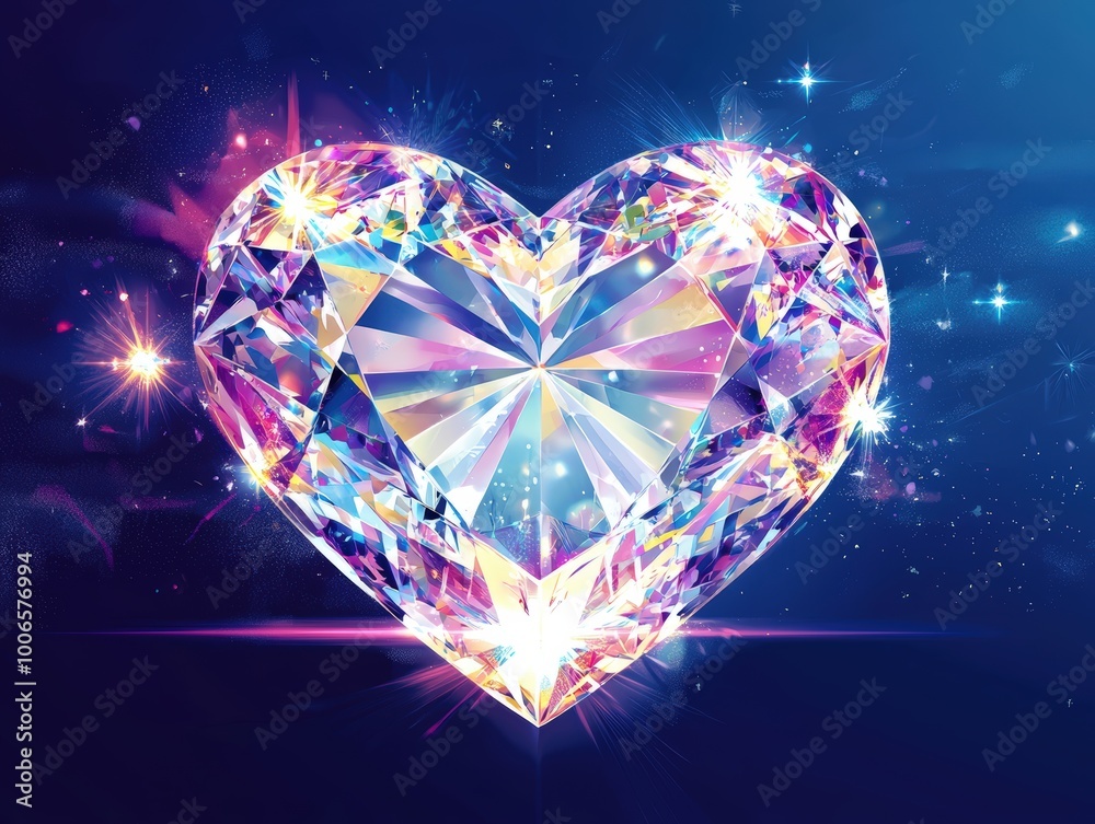 Wall mural Sparkling heart diamond