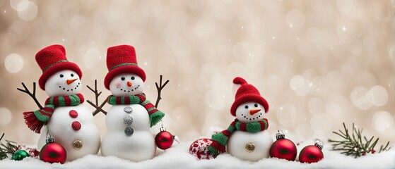 Christmas Snowman Family