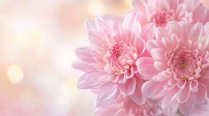 Delicate Pink Flower Blossoms in Soft Background