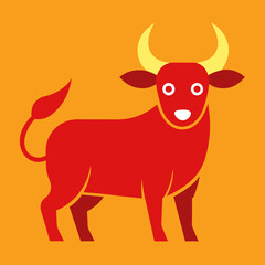 Captivating Ox Zodiac Icon Vector Illustration Perfect for Horoscope Designs
