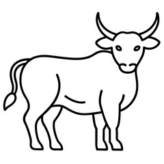 Elegant Ox Zodiac Icon Vector Illustration Representing Patience and Hard Work
