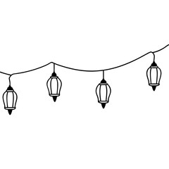 Elegant Lantern String Vector Illustration to Illuminate Your Next Party or Gathering





