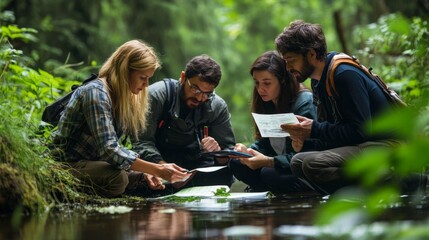 Experts Conducting Environmental Research in Nature