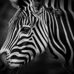 Zebra close-up portrait