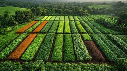 Aerial View of a Lush Farmland