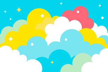 Pastel Soft Clouds Vector Illustration to Brighten Up Your Creative Works
