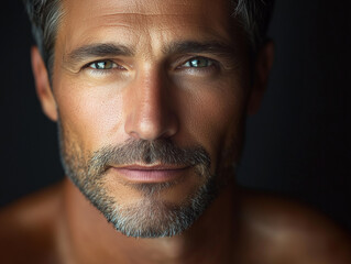 Fototapeta premium Handsome mature man thinking close up studio portrait