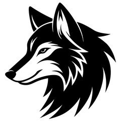 Elegant Minimal Wolf Head Side Vector Art for Creative Branding Solutions
