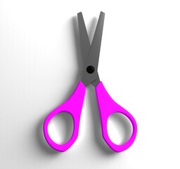 Pink scissors isolated clipping path white background	
