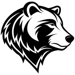 Simple Vector Illustration of a Minimal Bear Head Side Profile
