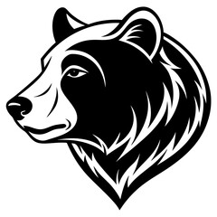 Minimal Bear Head Side View in a Clean Vector Illustration

