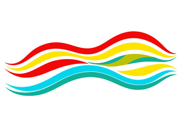 Gentle Ocean Waves Vector Illustration with Colorful Design for Serene Coastal Art
