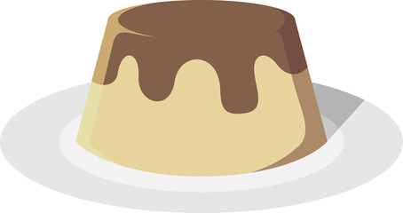 illustration of a chocolate pudding isolated in white