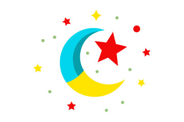 Enchanting Vector Illustration Depicting a Colorful Starry Night Sky Above a Calm Horizon
