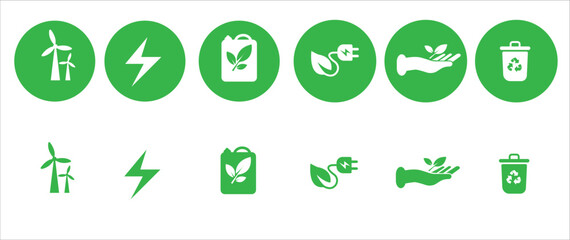 Environmental protection icon set. Environment protection icons vector illustration. Energy,ecosystem icons