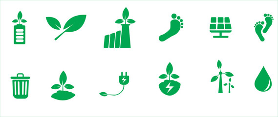 Environmental protection icon set. Environment protection icons vector illustration. Energy,ecosystem icons