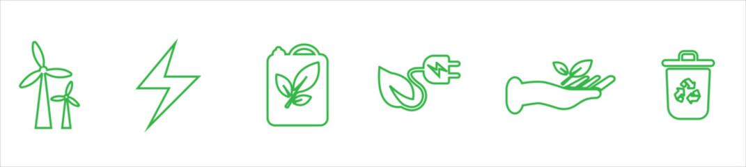 Environmental protection icon set. Environment protection icons vector illustration. Energy,ecosystem icons