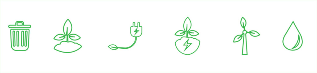 Environmental protection icon set. Environment protection icons vector illustration. Energy,ecosystem icons