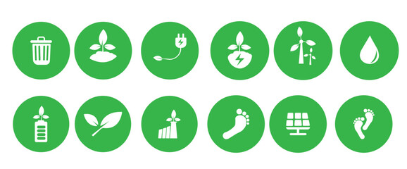 Environmental protection icon set. Environment protection icons vector illustration. Energy,ecosystem icons