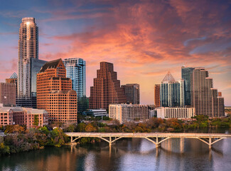 Obraz premium Austin Skyline in the evening